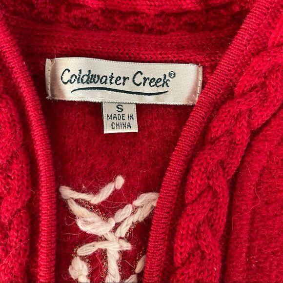 Coldwater Creek Wool Zip Snowflake Vest - Picture 3 of 4